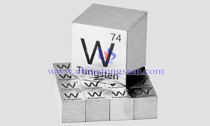 The atomic number of tungsten is 74