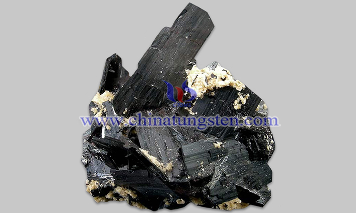 Wolframite (Mn,Fe)WO4 ore found in nature